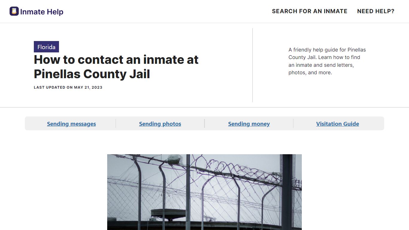 How to contact an inmate at Pinellas County Jail - Inmate Help
